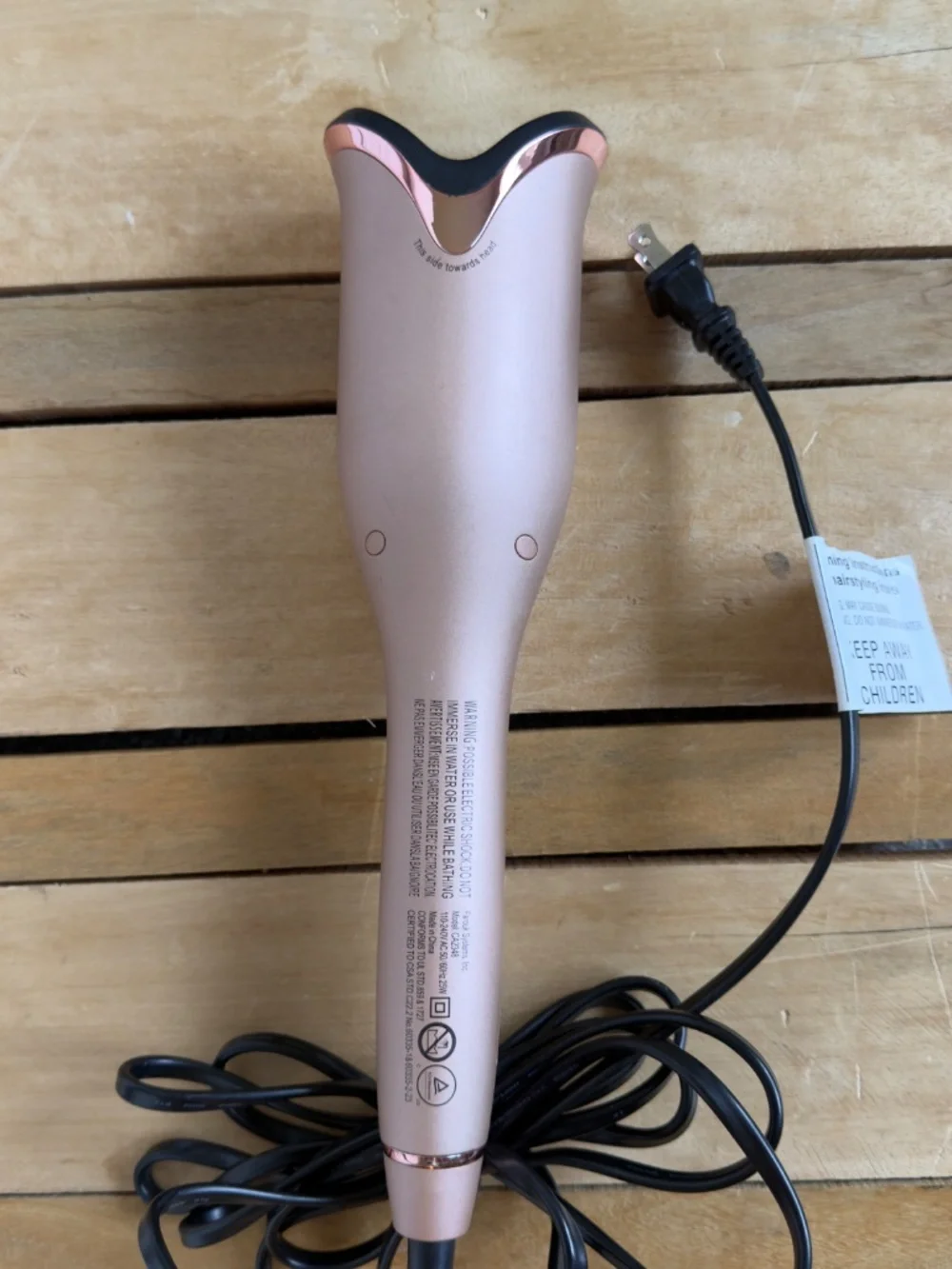 CHI Spin N Curl 1” Ceramic Rotating Curling Iron - Rose Gold (Like New)